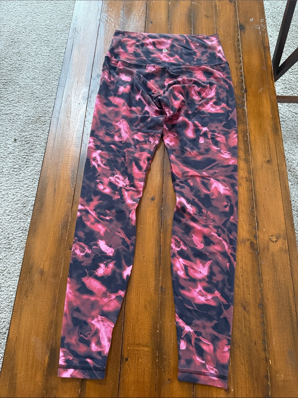 lululemon athletica Pink and Black Printed Leggings